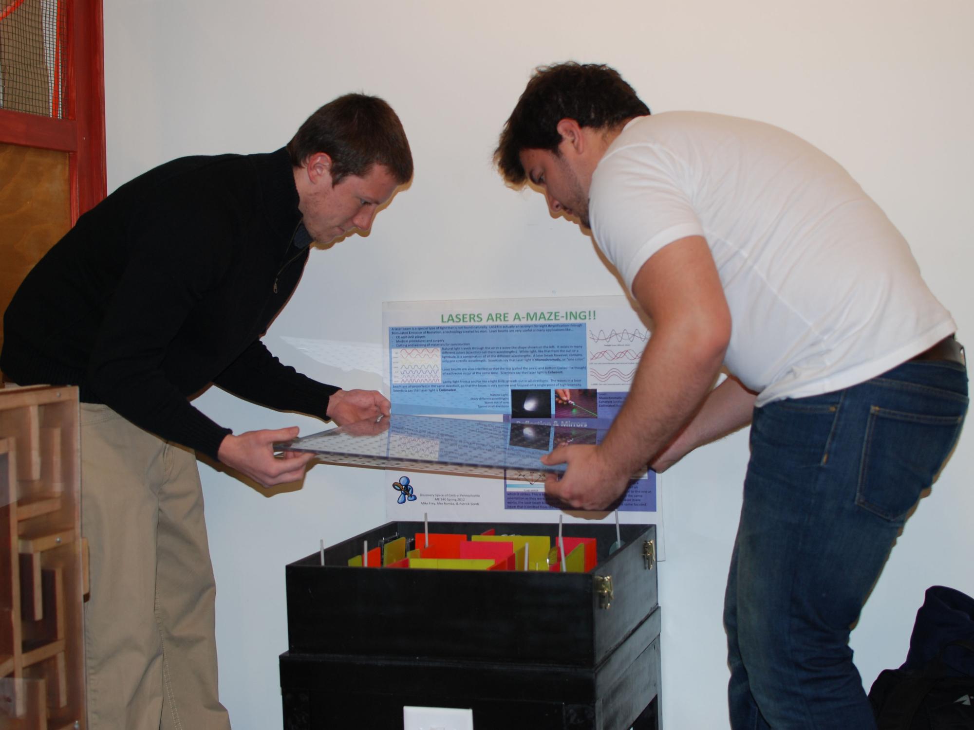 Engineering students at Discovery Space