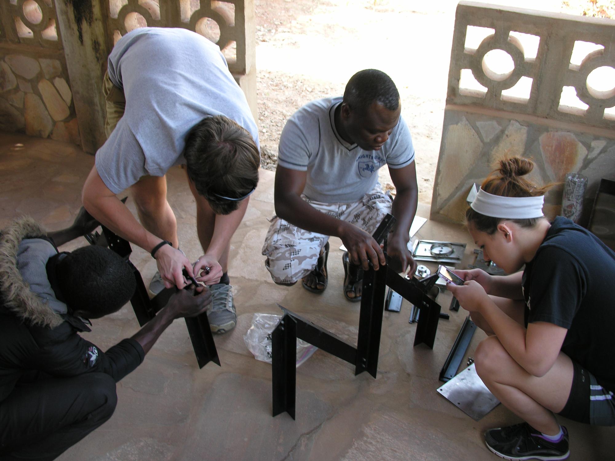 Students build baobab machine in Benin