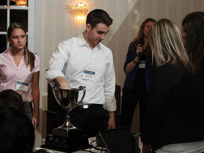 Students choose their time slot from a cup
