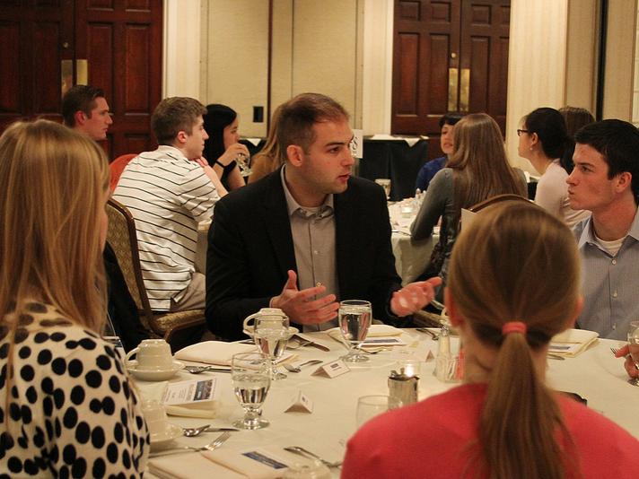 Students at the Smeal Case Competition Welcome Dinner