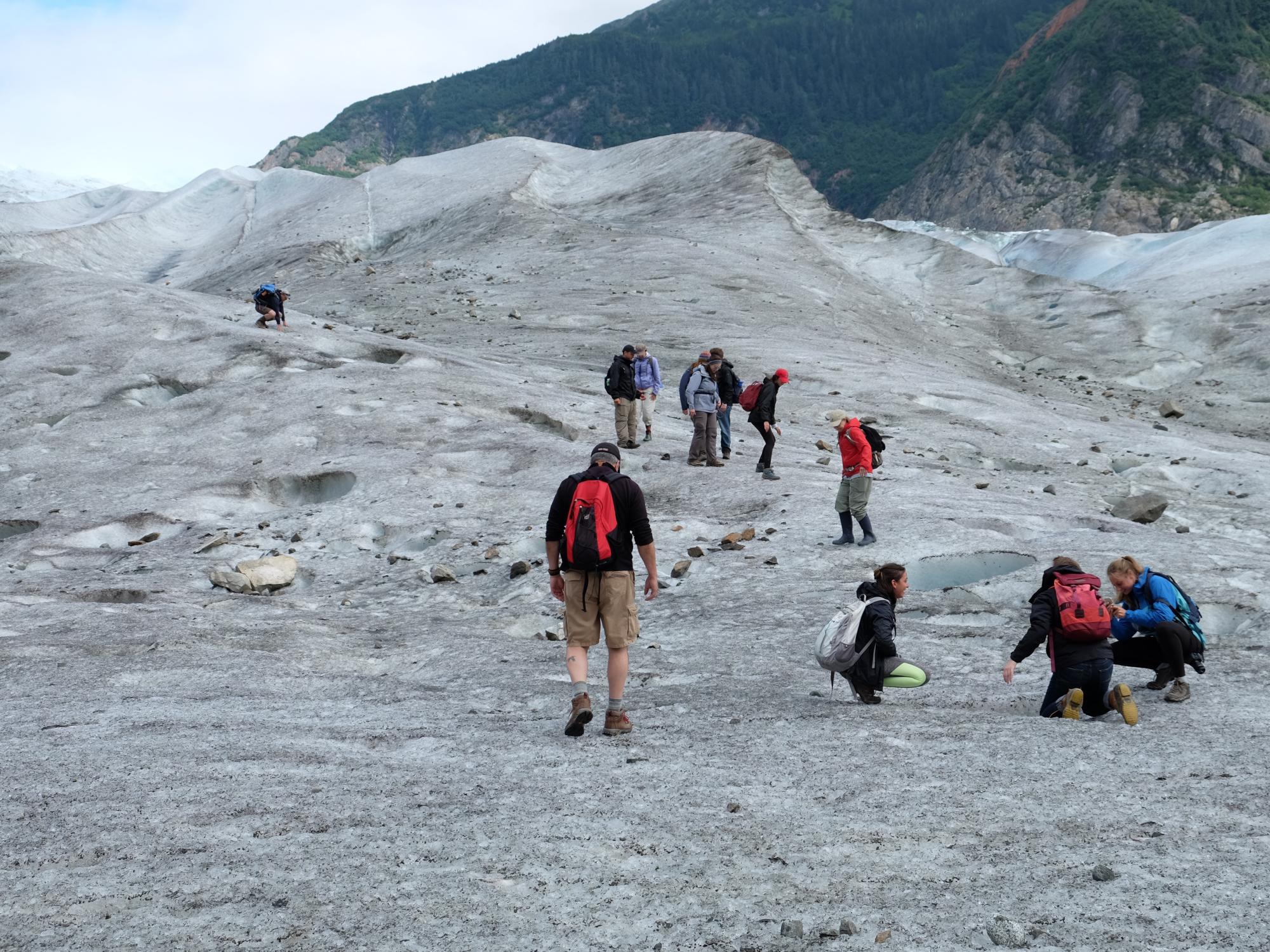 Students on glacier