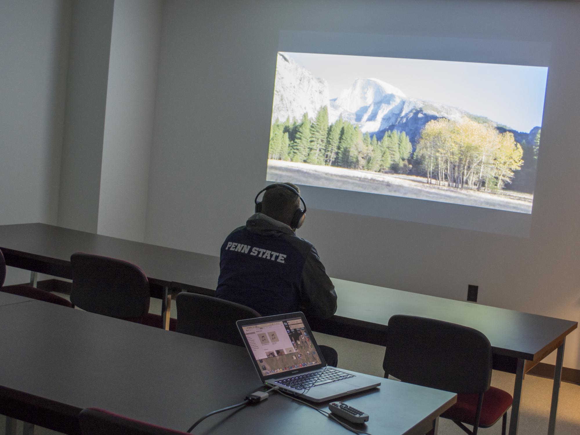 A student participates in test