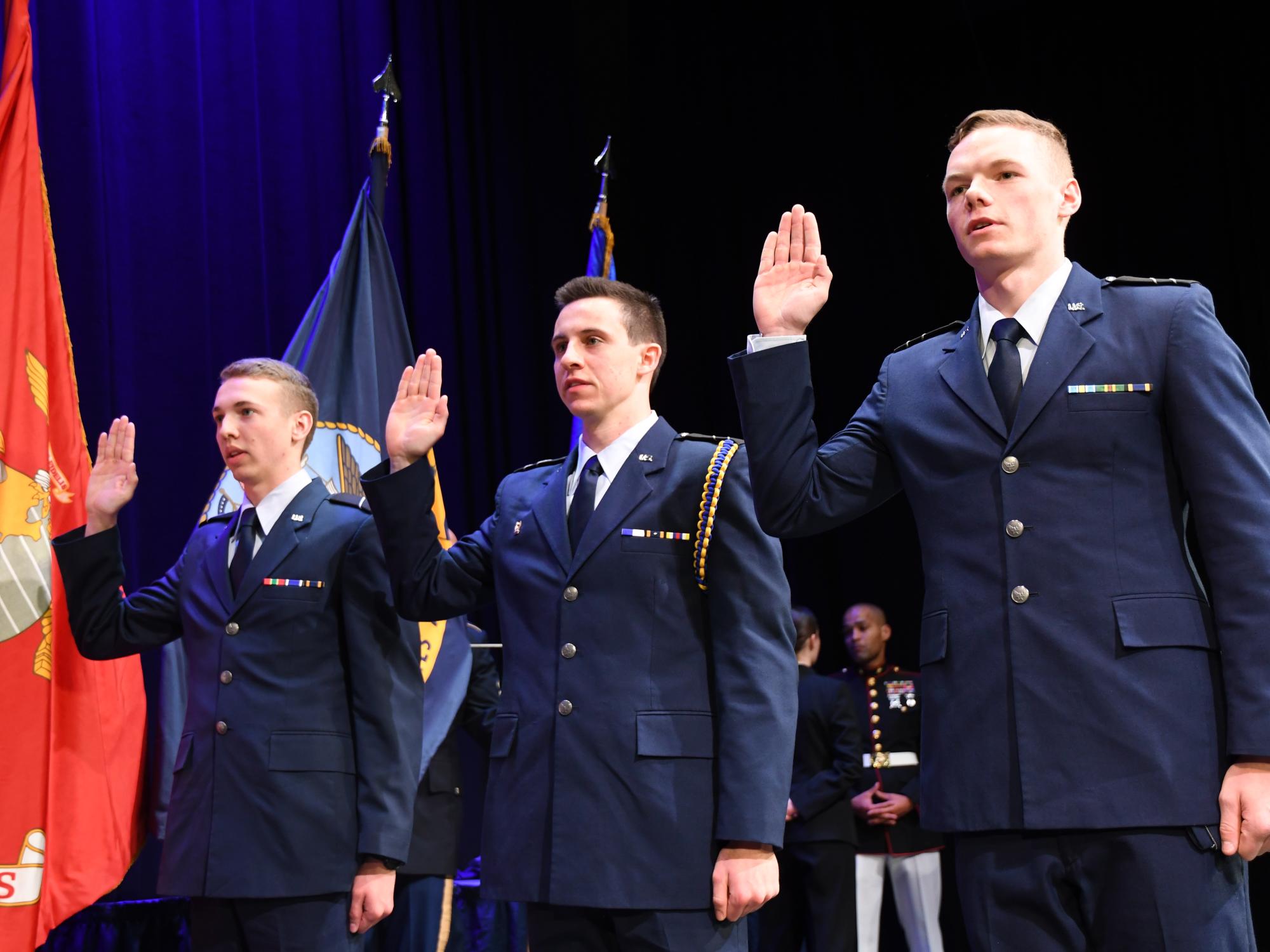 Three Air Force cadets take oath of enlistment