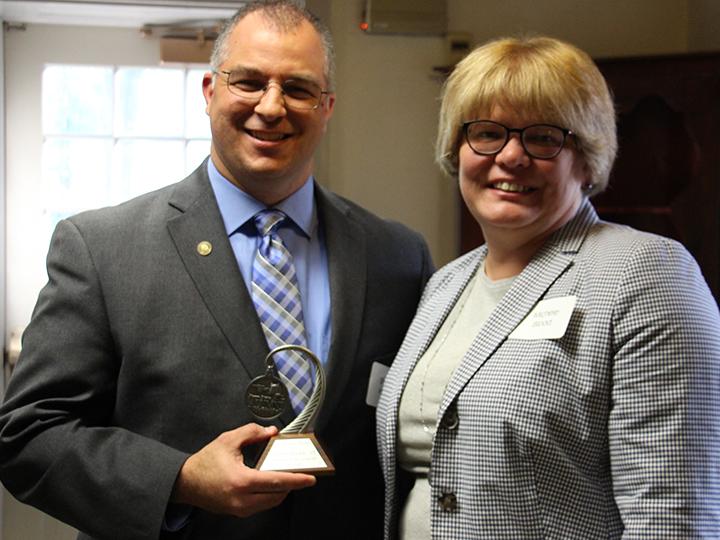 Shawn Hinkle with A. Michele Blood, former Alumni Society president