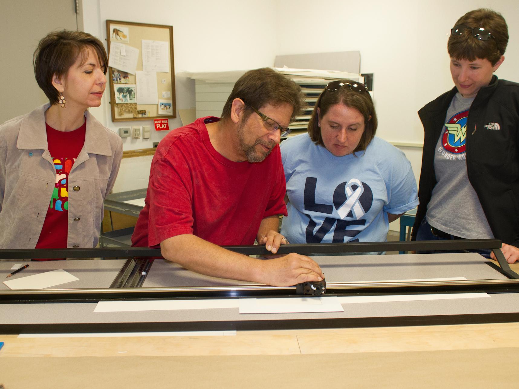 Rich Hall, the Palmer Museum of Art's senior preparator, gave an inside look at conservation methods 