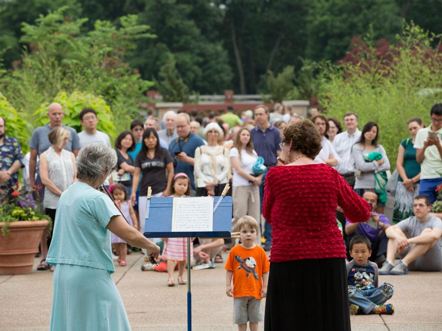 MPW Musicians playing at Music in the Gardens - Flute and Violin