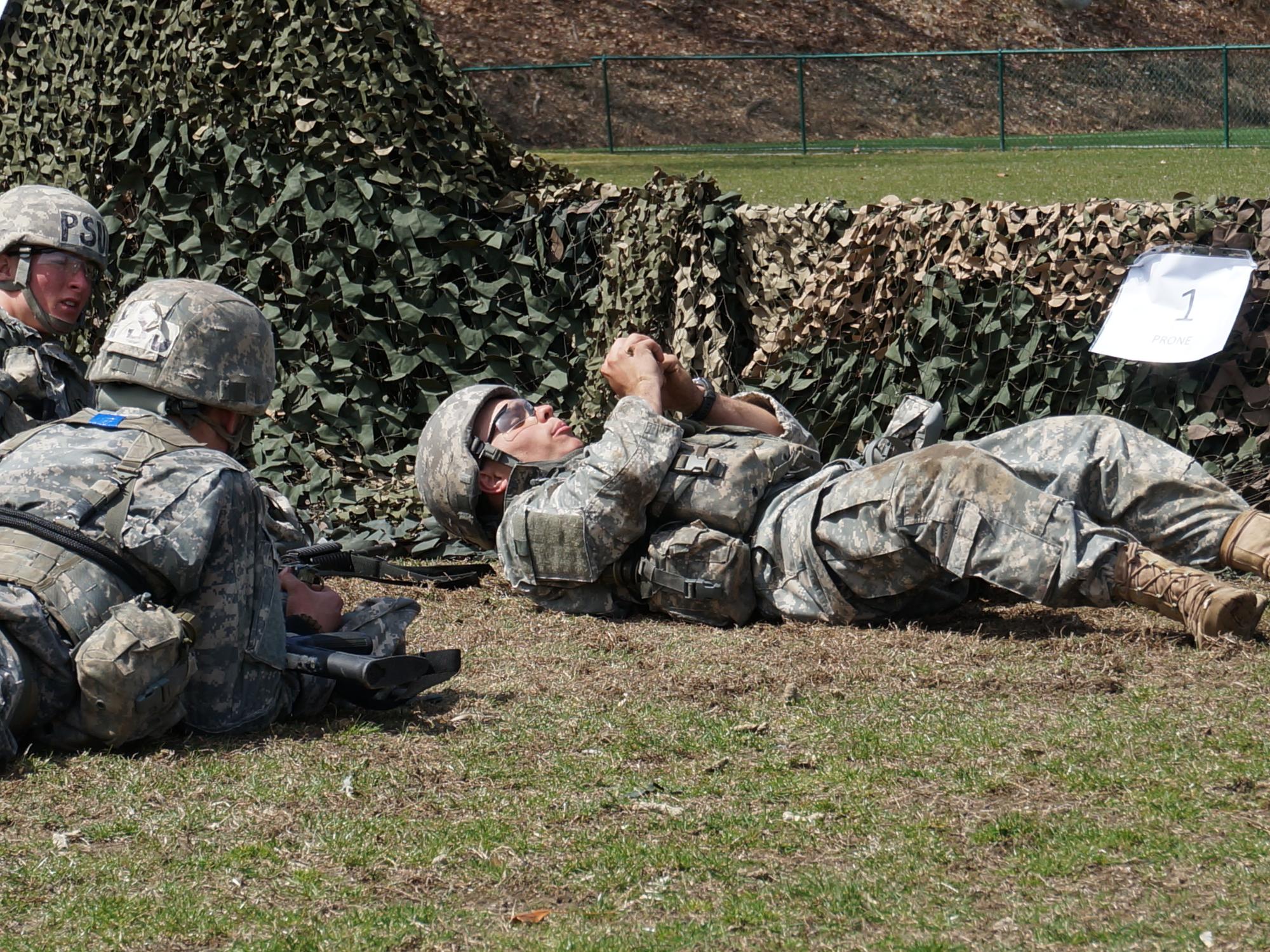 Nittany Lion Battalion Ranger Challenge team members compete in the 2014 Sandhurst Military Stakes Competition.