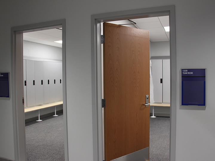 Beaver Athletics and Wellness Center women's locker room.