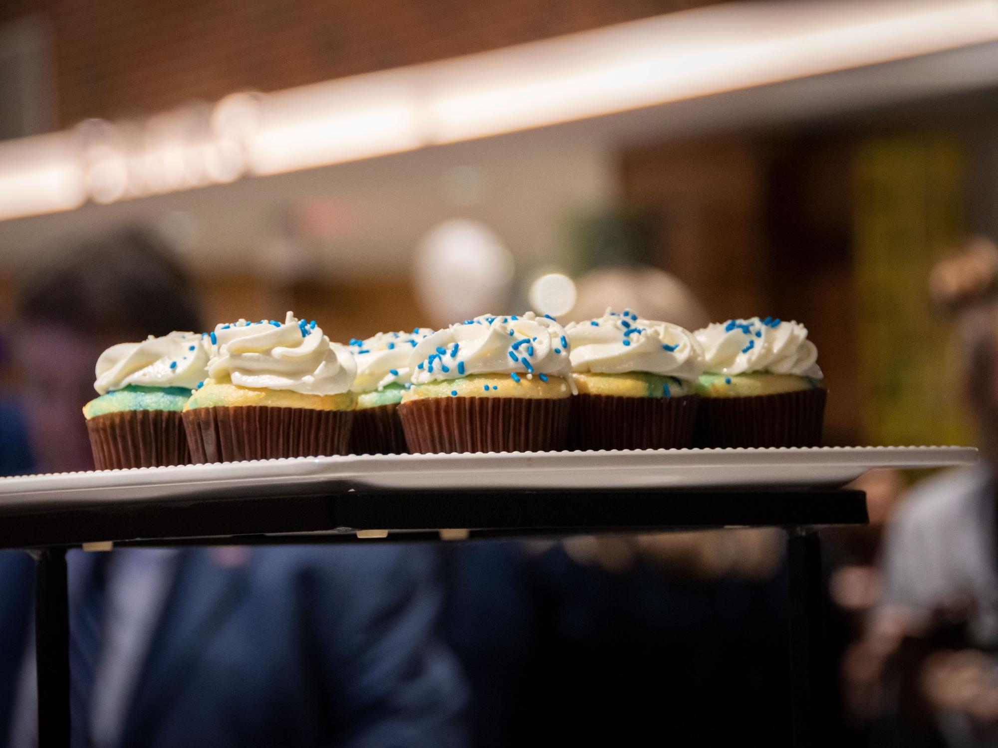 Blue and White Cupcakes.