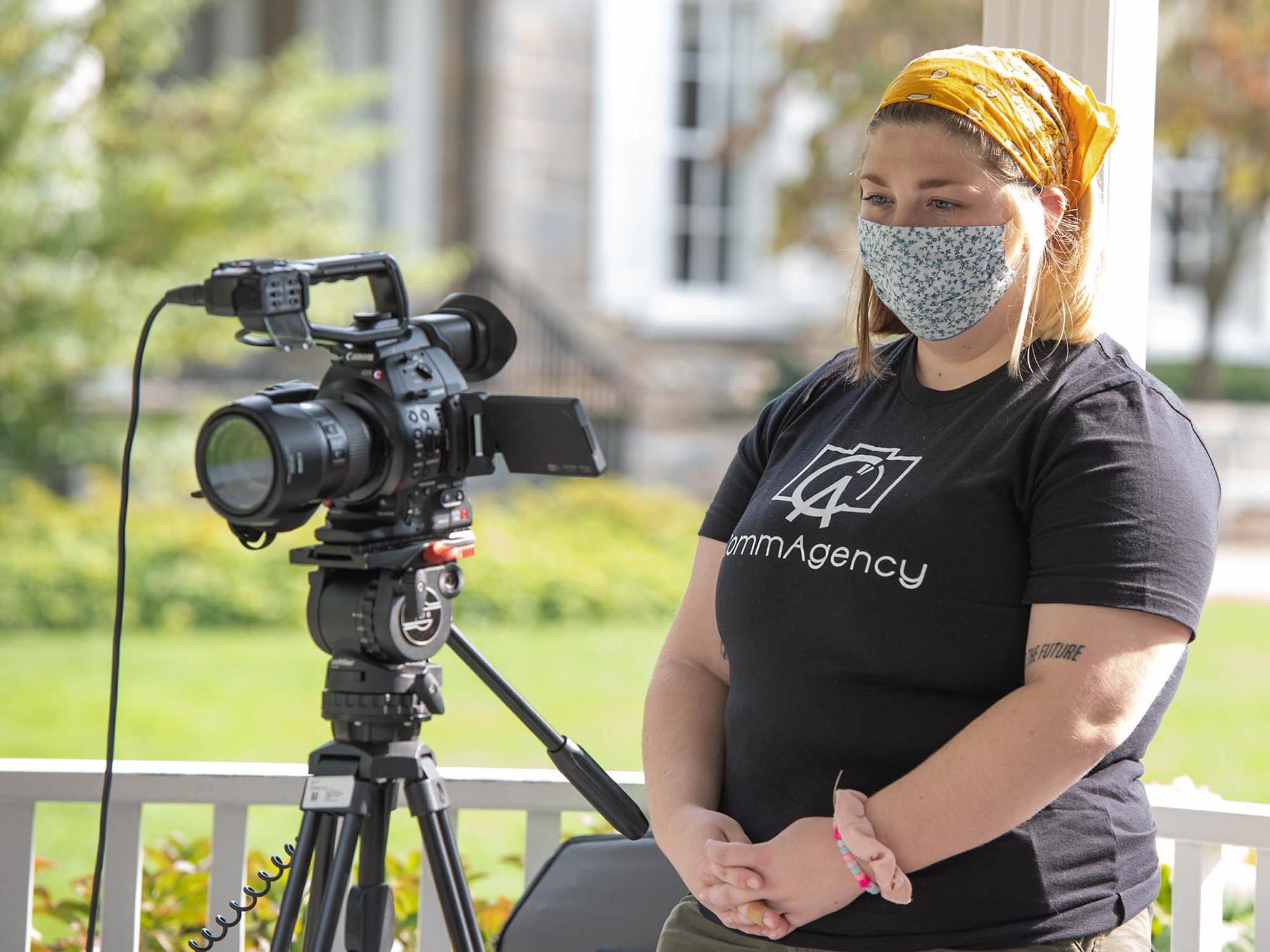 CommAgency student on campus