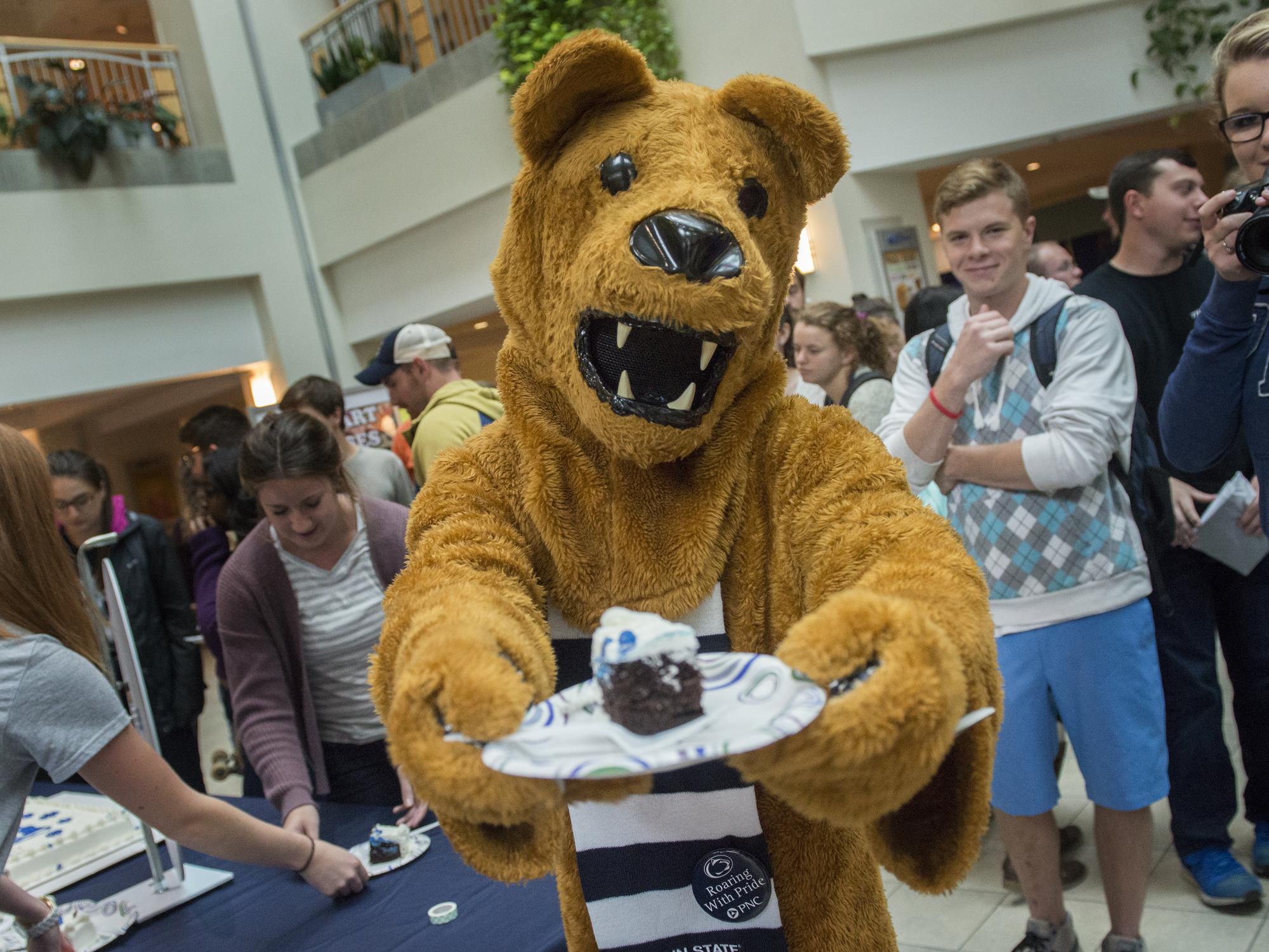 The Nittany Lion at the Penn State class gift 2016 announcement event
