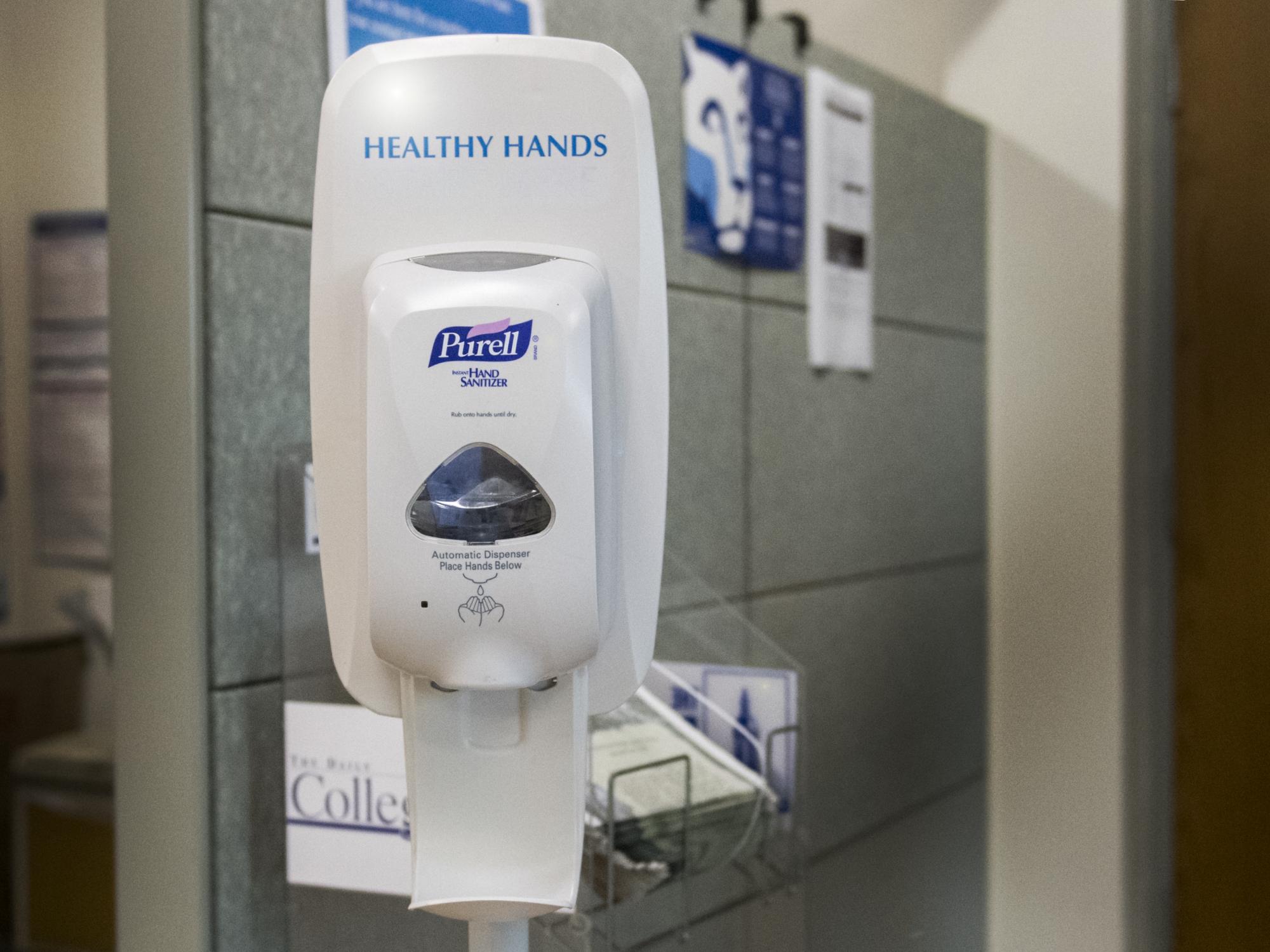 Hand sanitizer station
