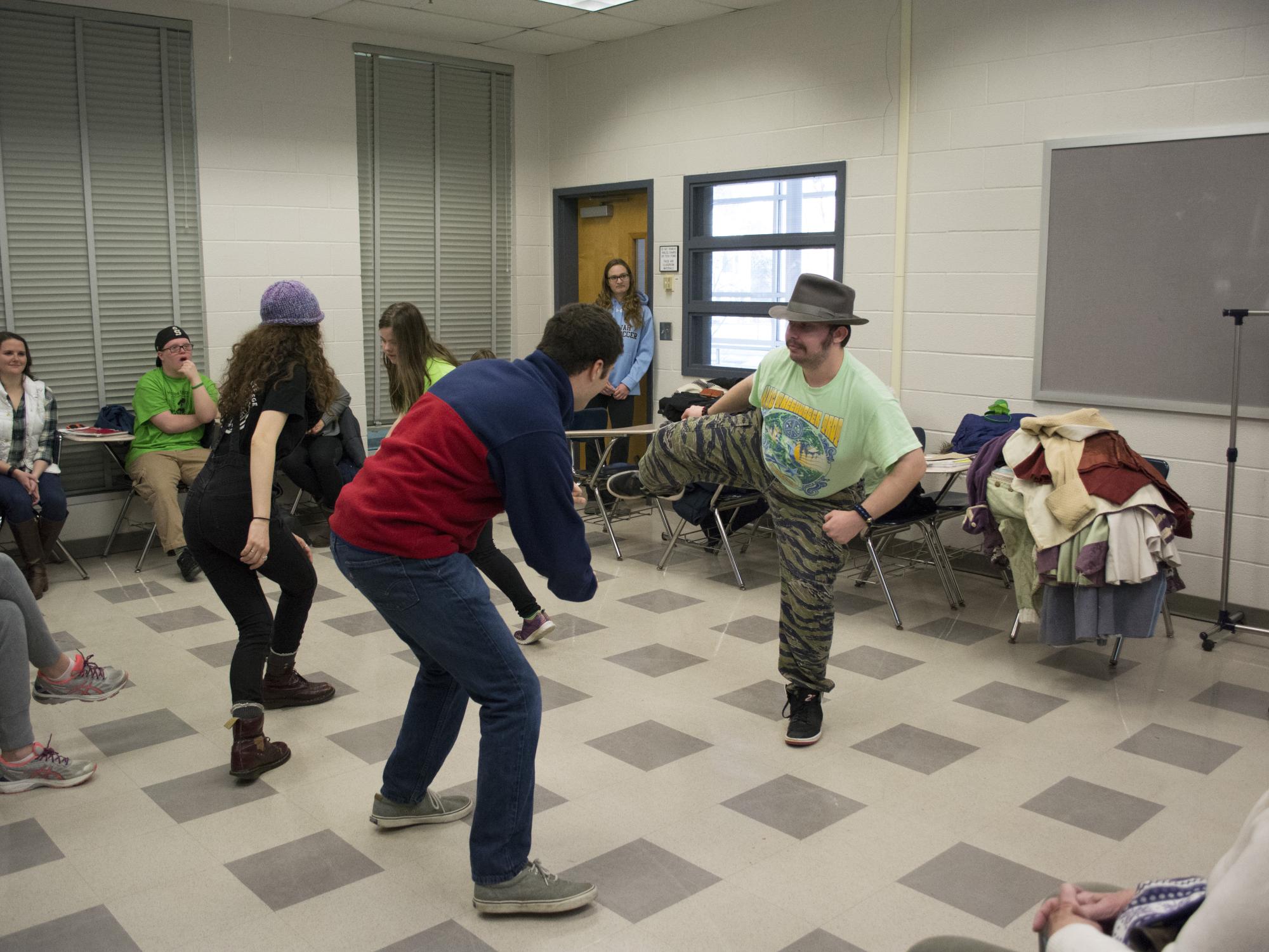 Students dancing