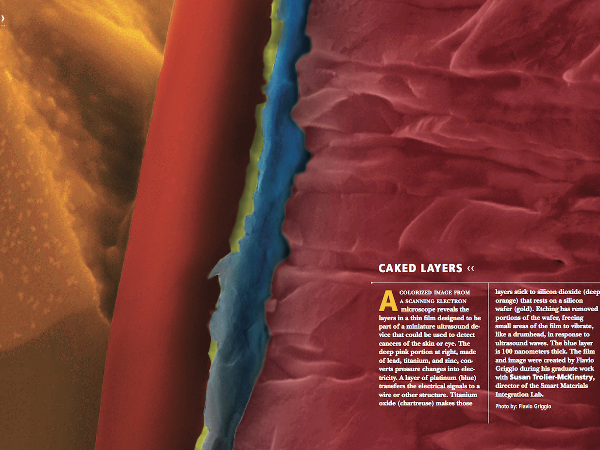 microscopic view of layered materials