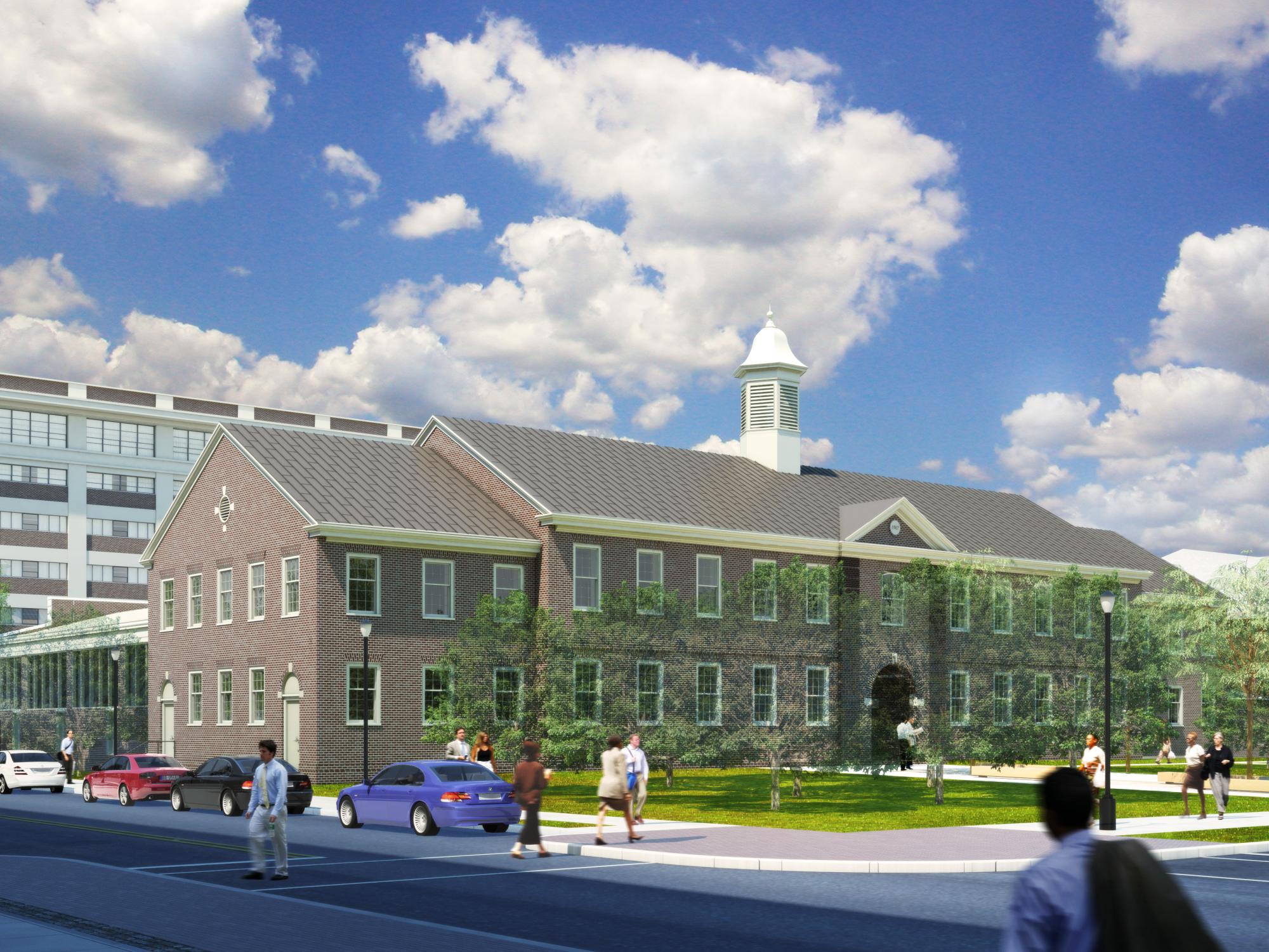 An artist's rendering of the Center for Building Energy Science.