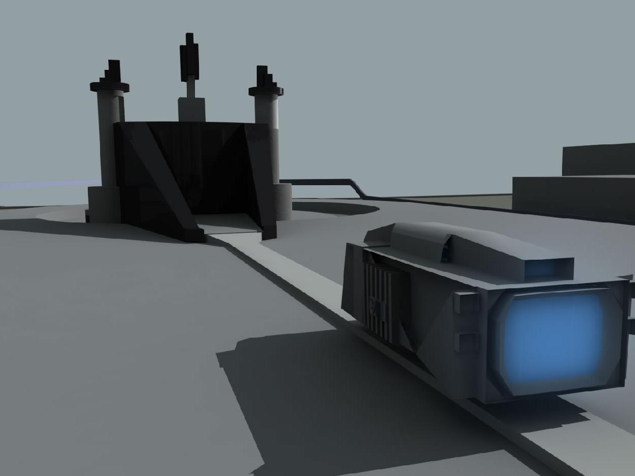 3-D rending of a city transport
