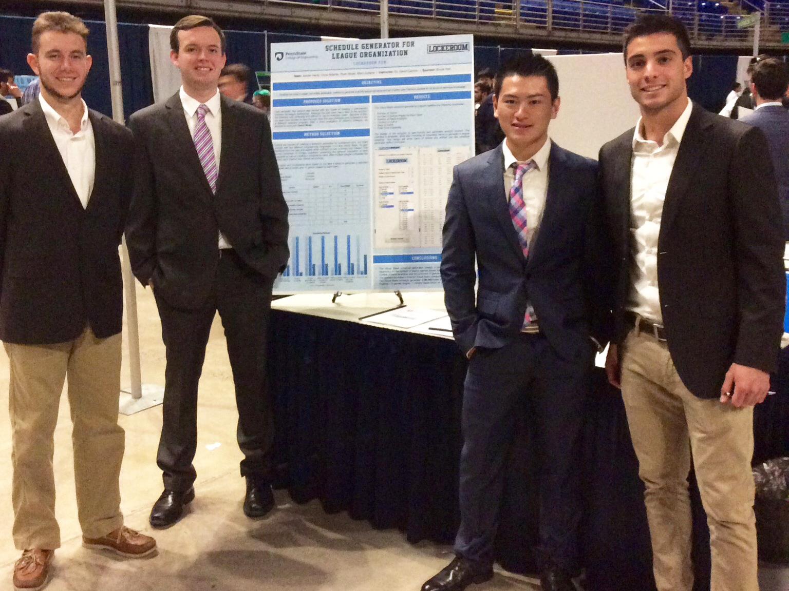  Collado and his research group present their project at the Engineering Design Showcase.