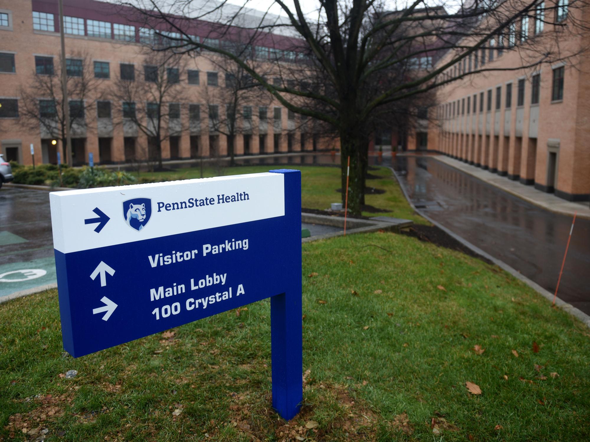The front entrance to a corporate office building.