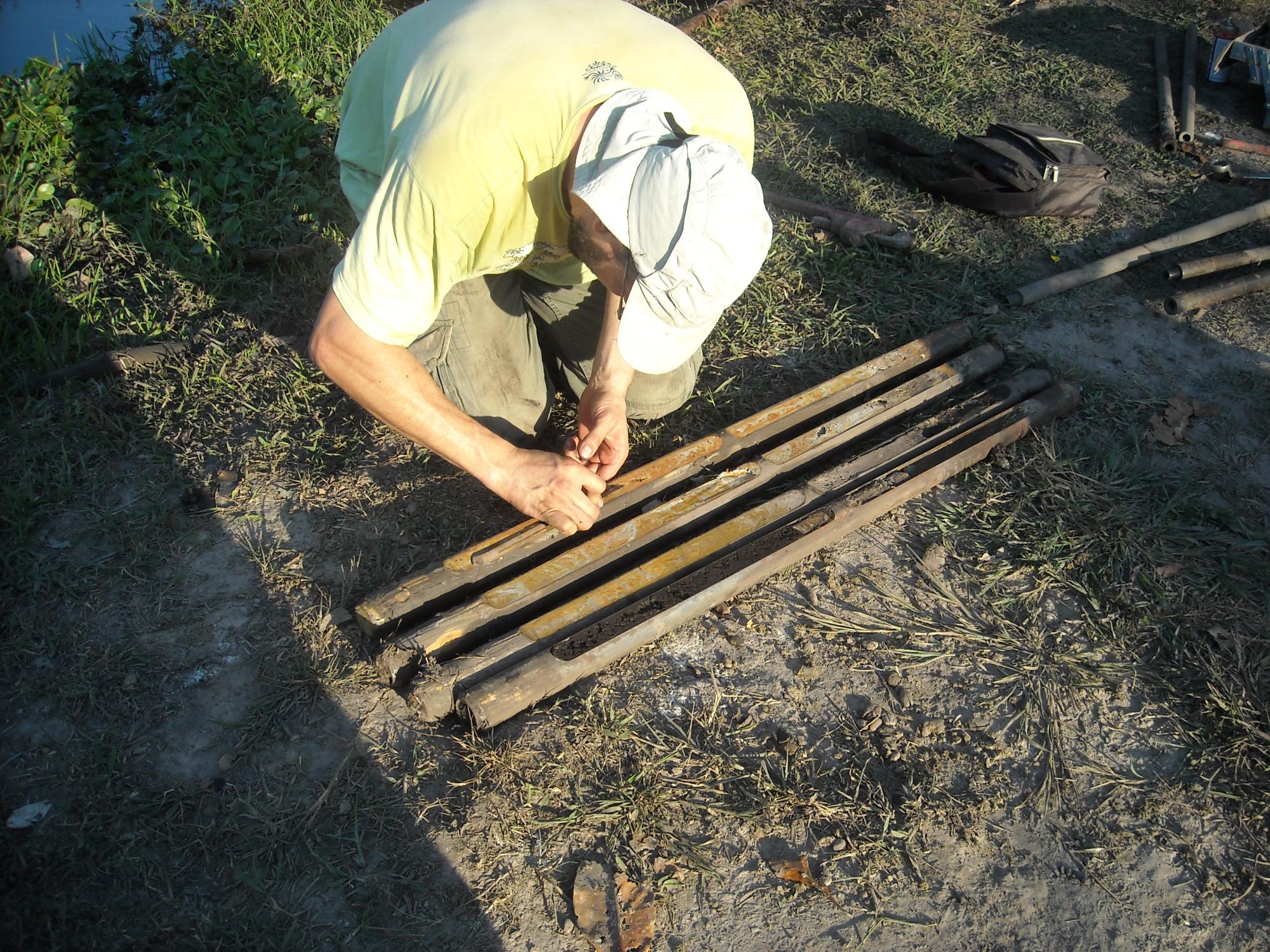 Dr. Umberto with core samples