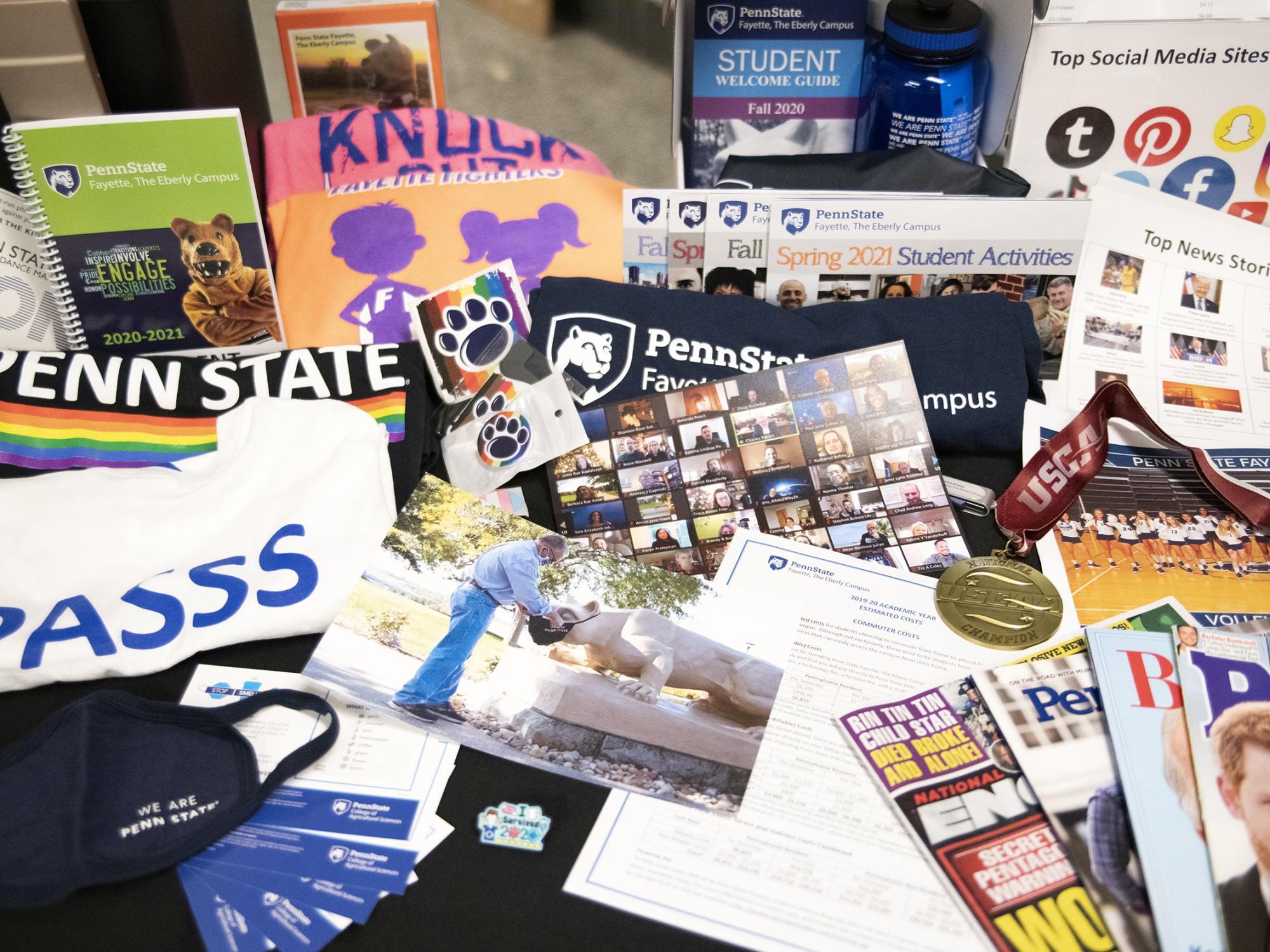 A close up of items to be sealed in time capsule