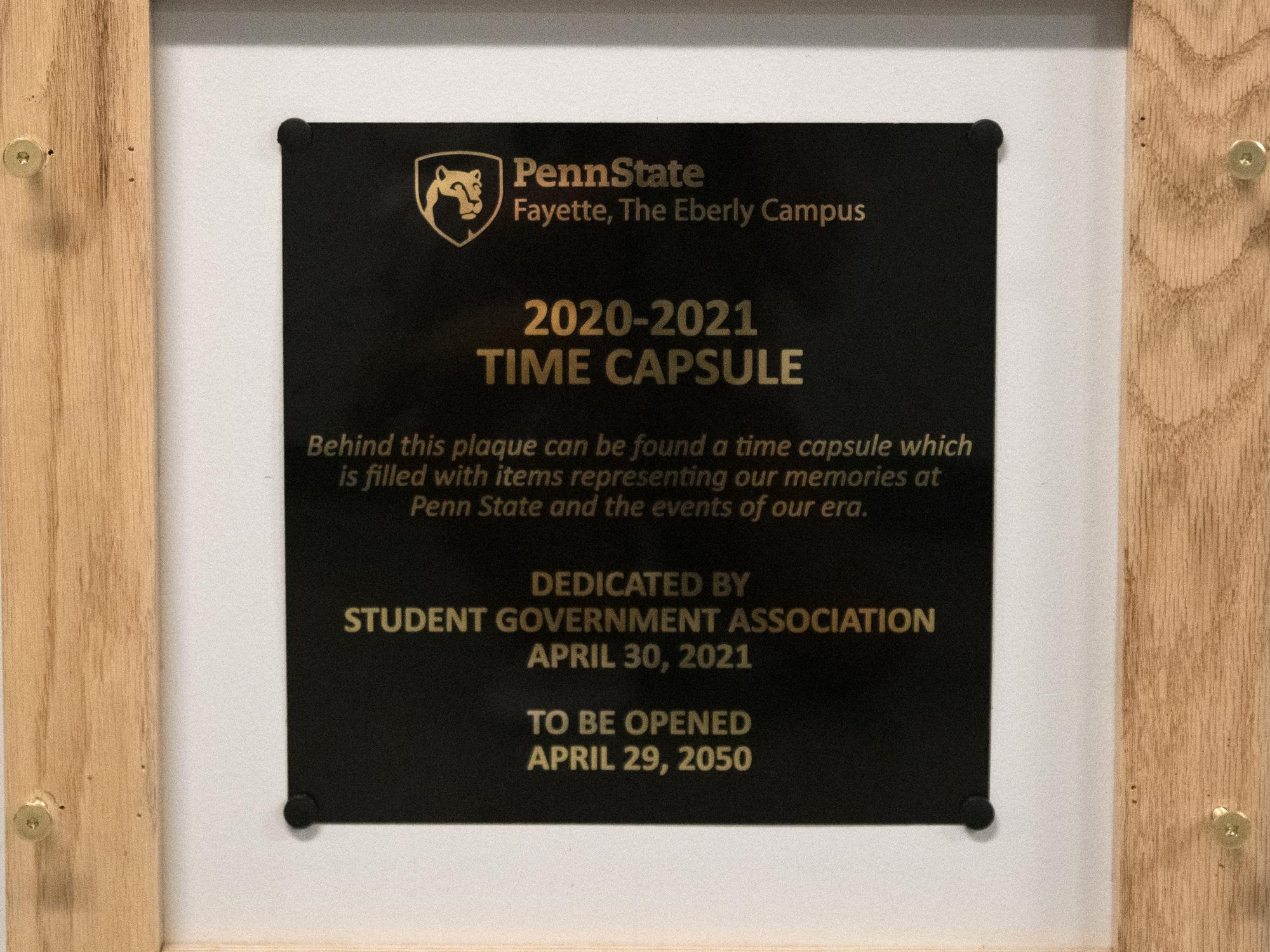 2020–21 Time Capsule Dedication Plaque