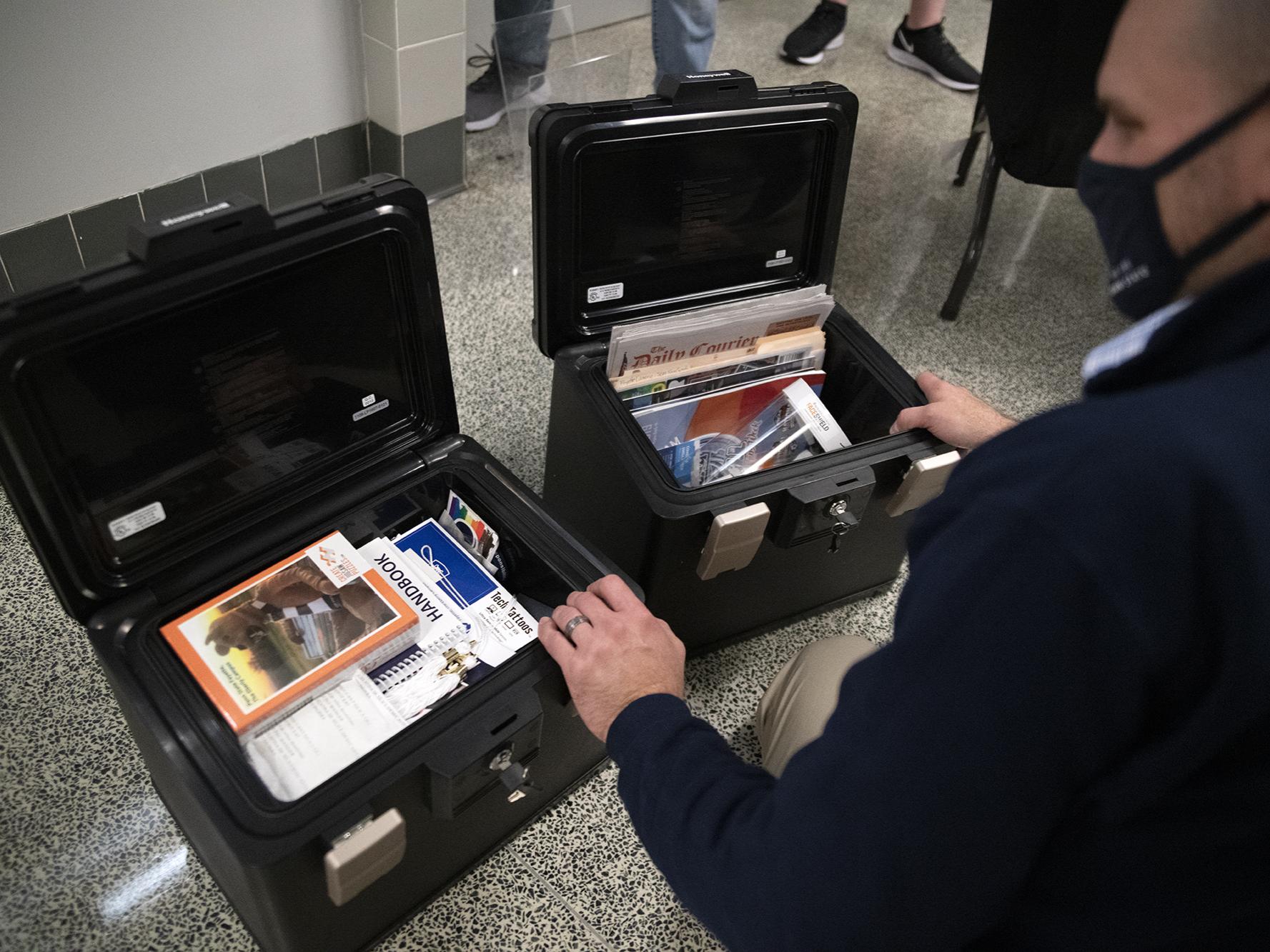 Time capsule items were sealed in two locked boxes