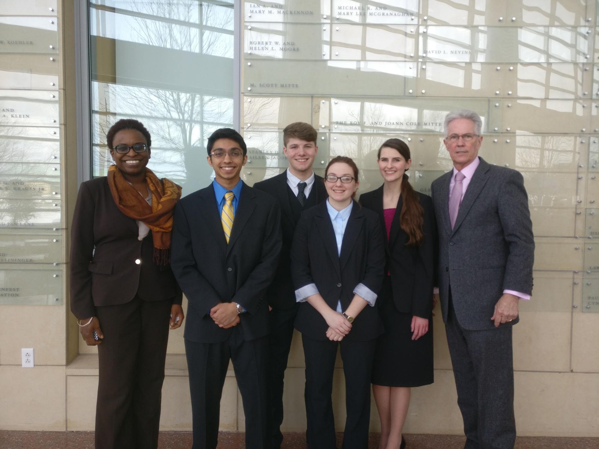 Team who placed fourth with club adviser and administrative fellow