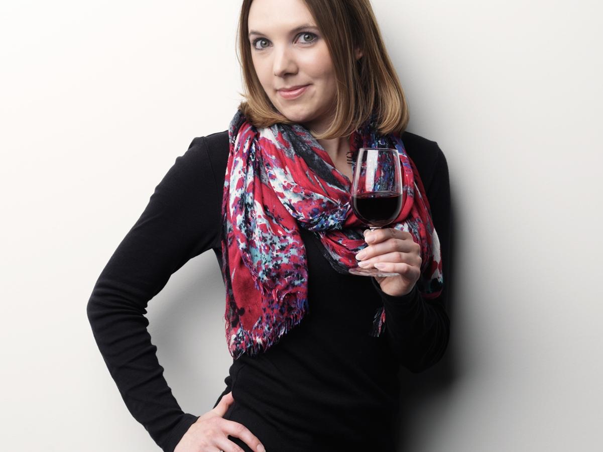 Gardner with wine glass