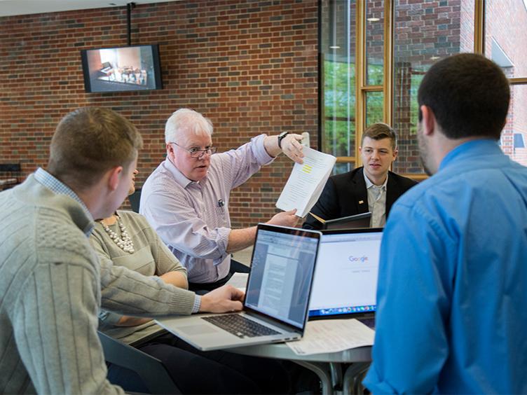 Dickinson Law Professor Dermot Groome with rising third-year students