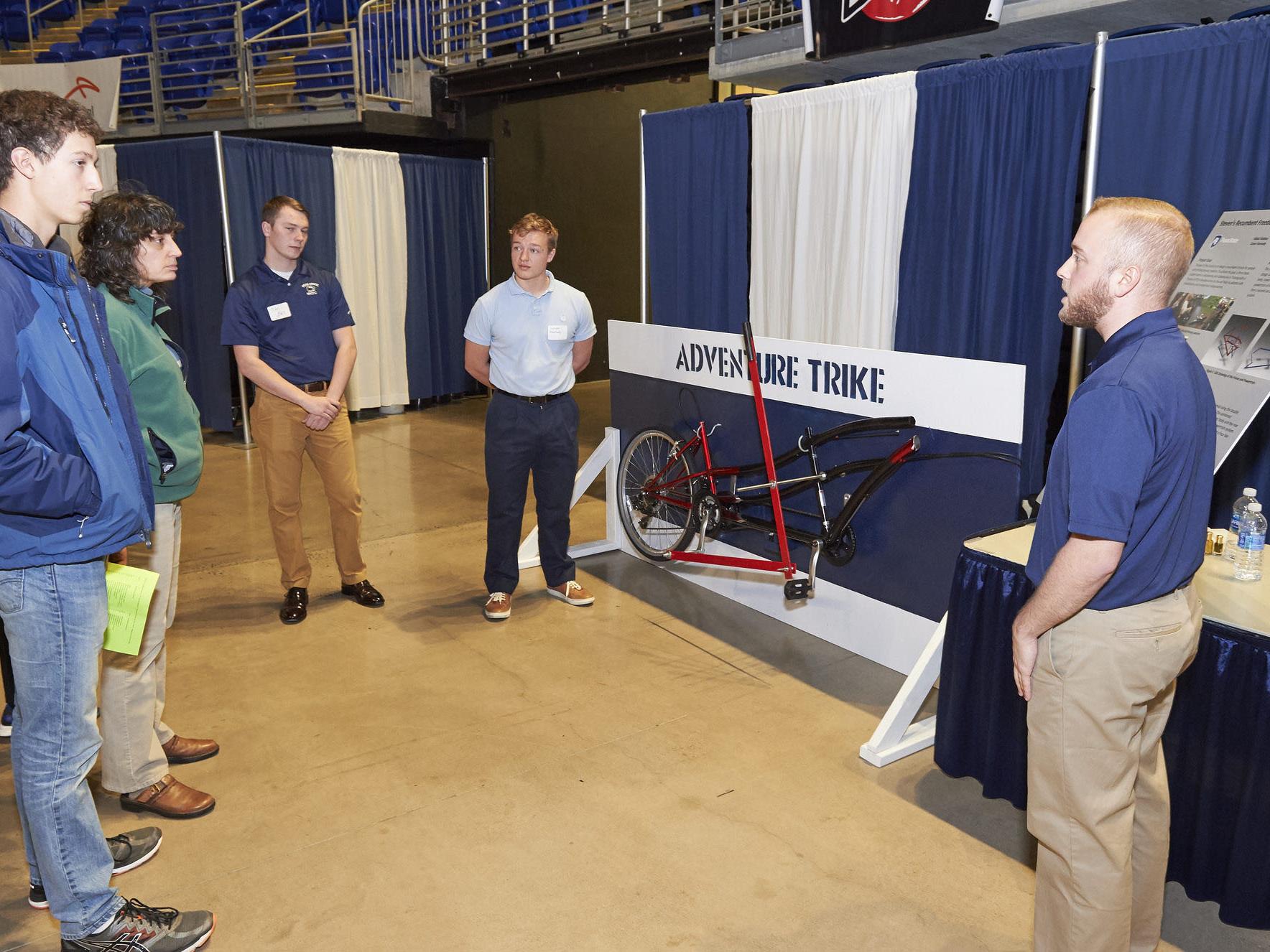 Students display their projects during the fall 2016 Design Showcase