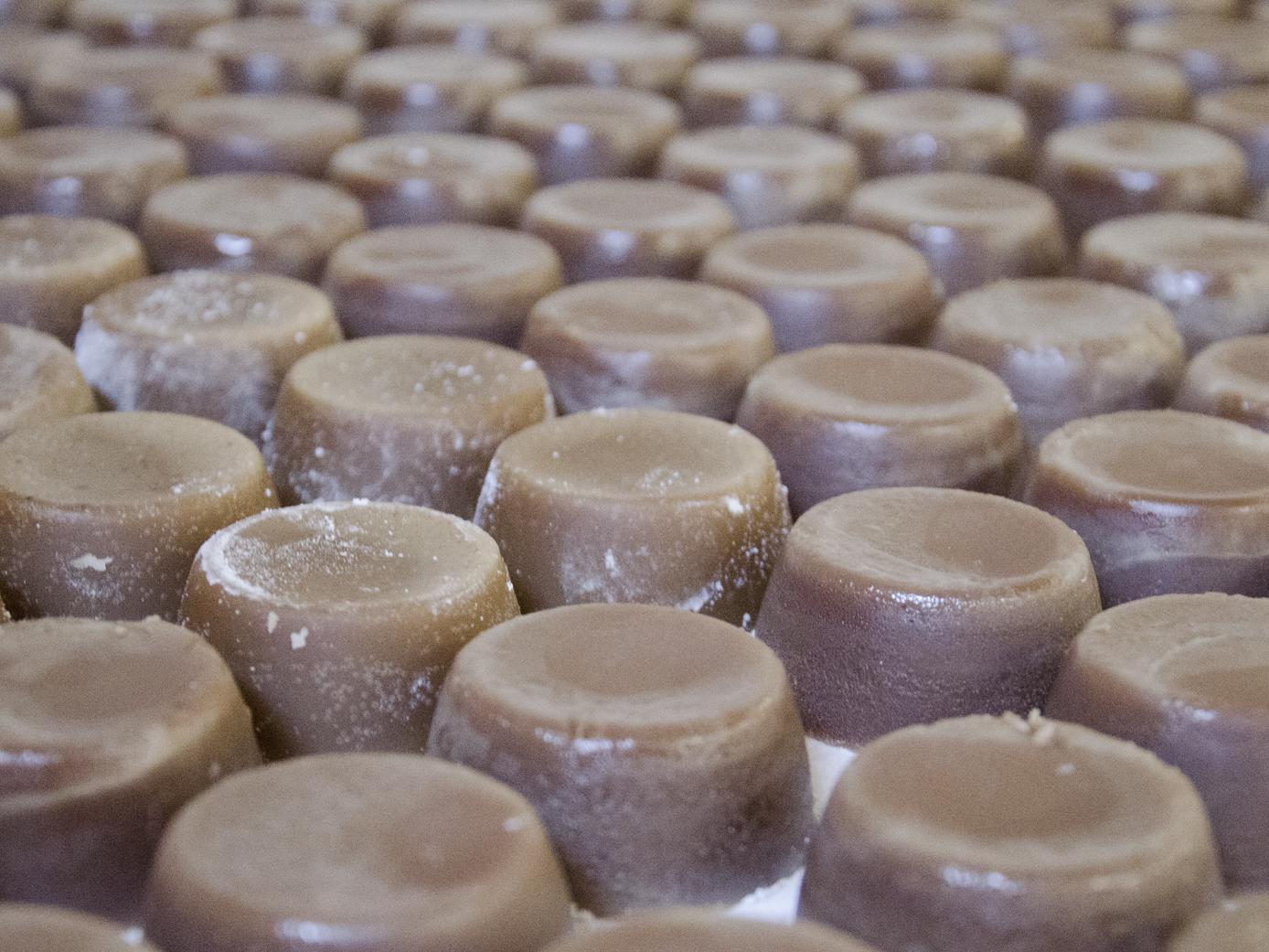 Wax dollops await molding