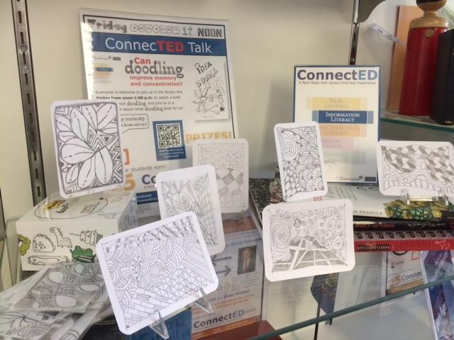 doodle pictures in display case