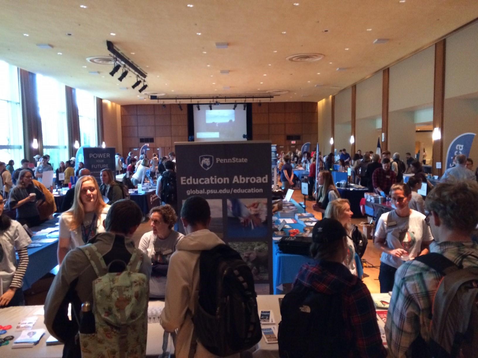 A group of students at the Education Abroad fair
