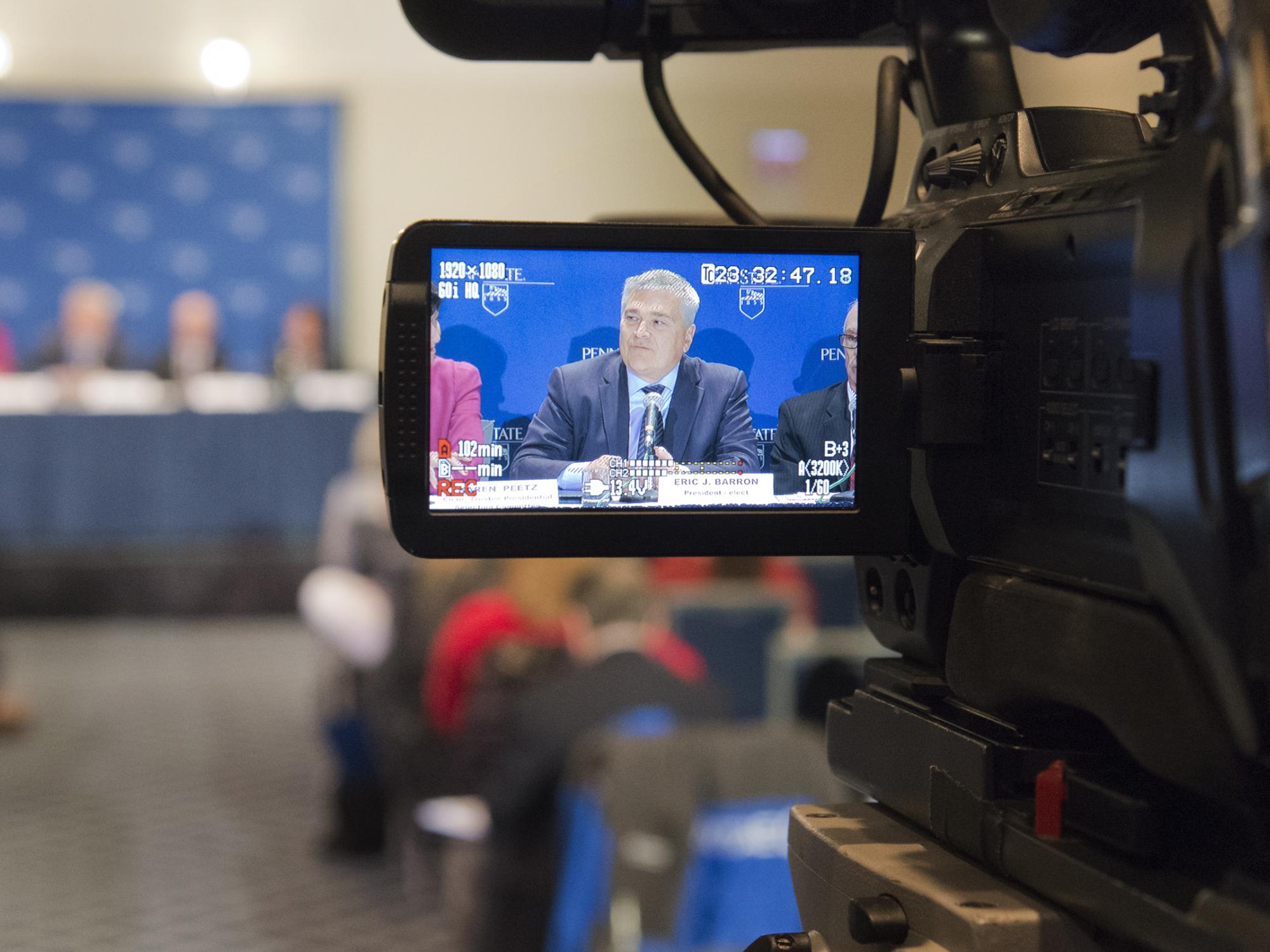Eric Barron press conf via lens
