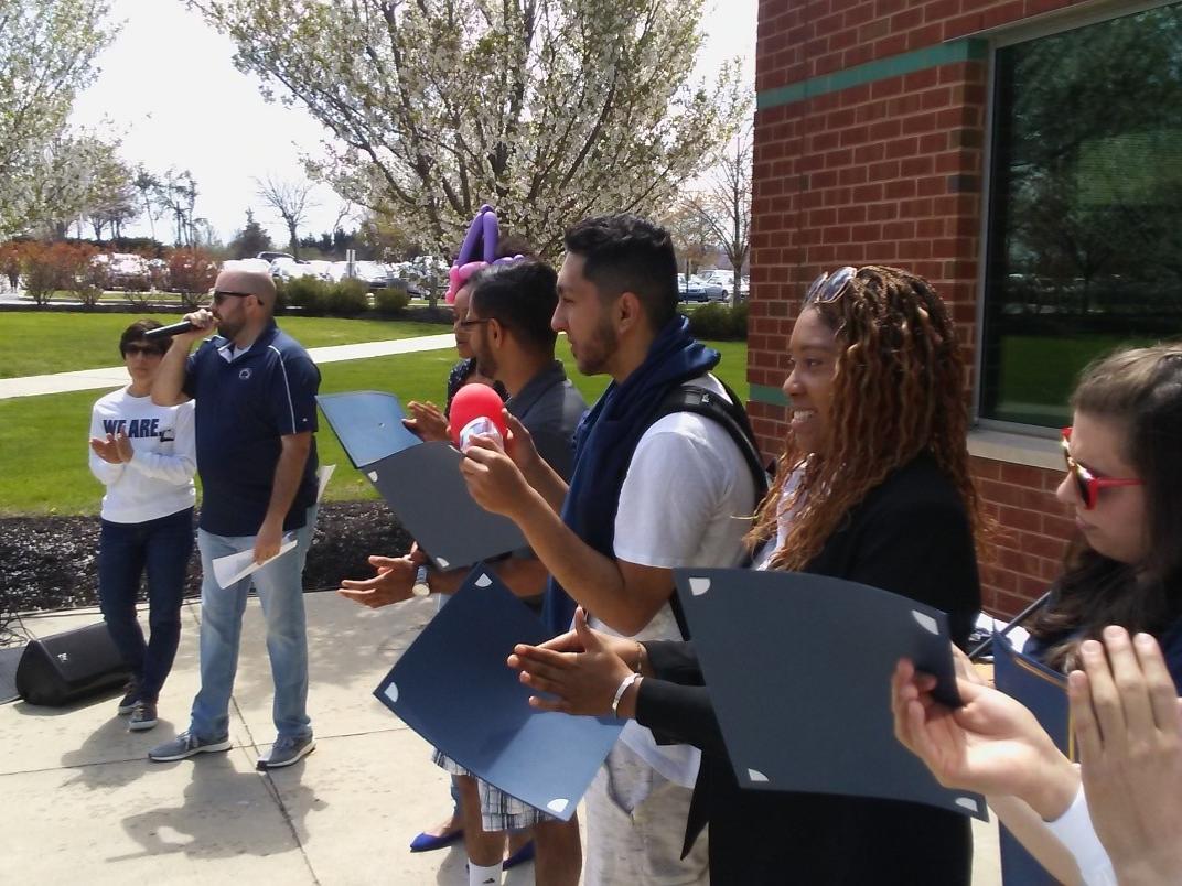 student award winner announced in court yard
