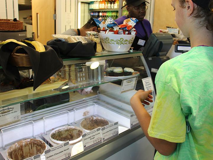 A student orders Creamery Ice Cream at the Berks Cyber Café