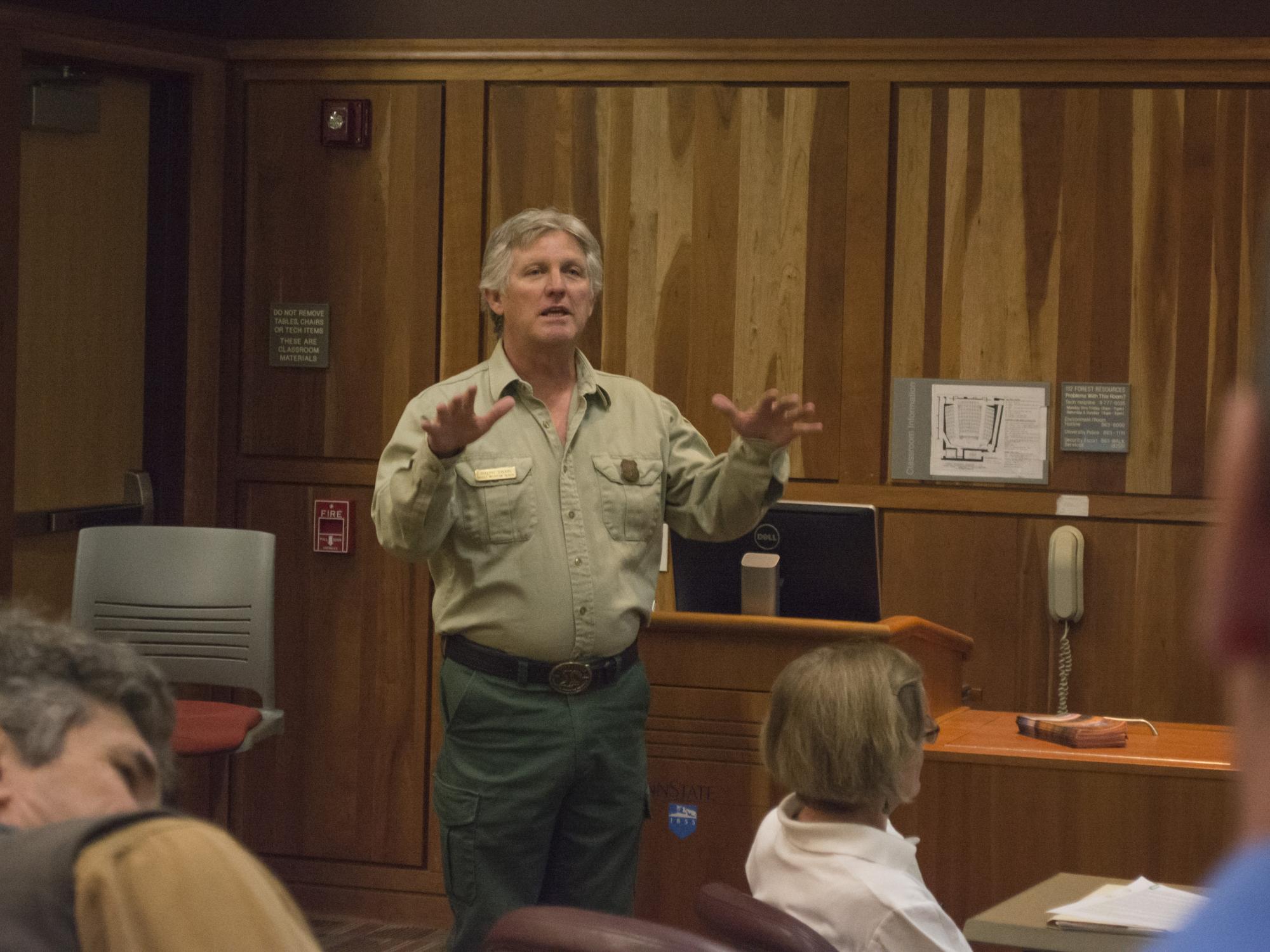Ralph Swain talks to students