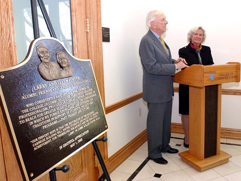 Larry and Ellen Foster at Carnegie Building dedication