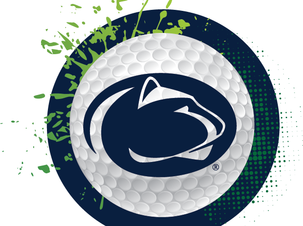 Golf ball with Penn State logo on it