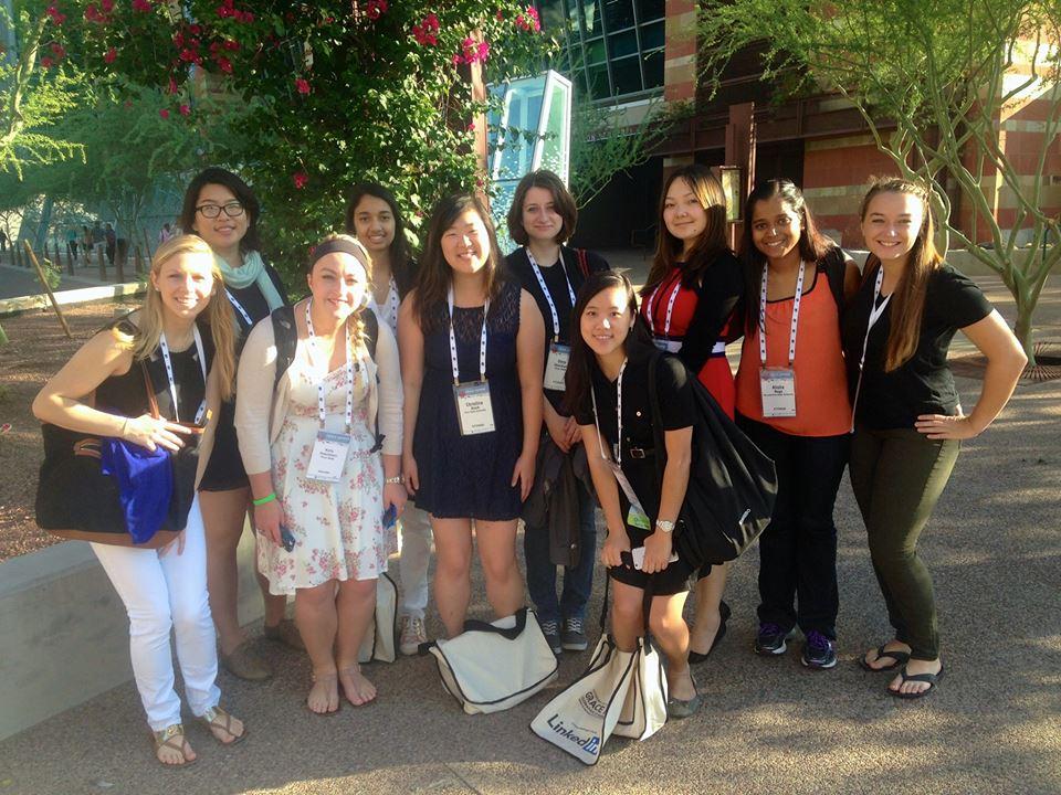 Association of Women in Computing members at the Grace Hopper Celebration of Women in Computing in 2014.