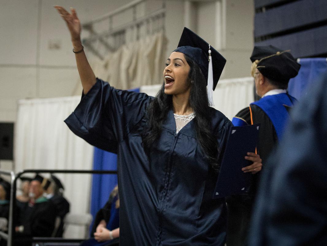 Abington graduate with diploma