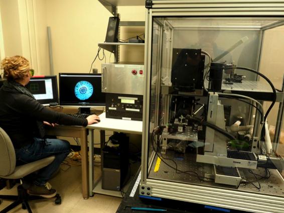 Hannah operating laser