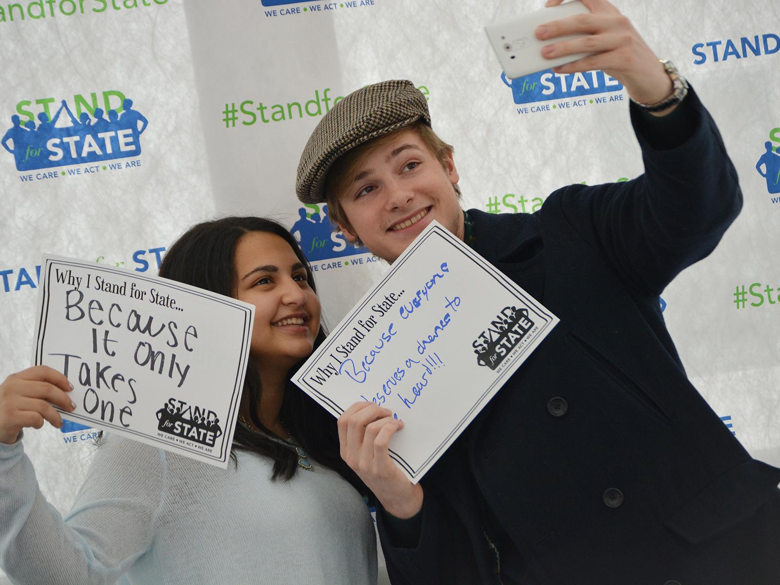 Two students taking a selfie