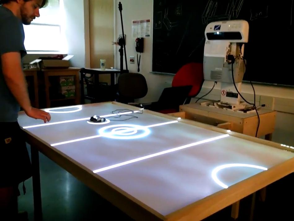 Berks student Michael Bianco virtual hockey table