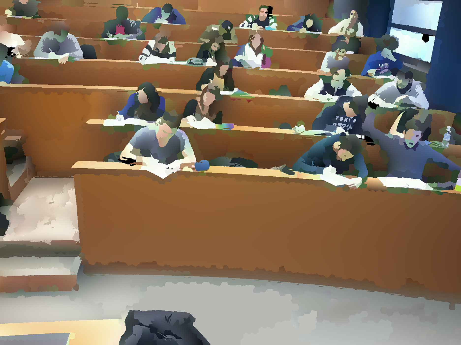 View of classroom as it would appear through smart camera