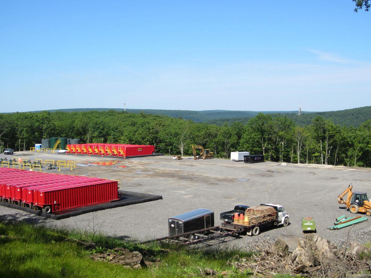 A well pad built for gas drilling in the Tiadaghton State Forest.