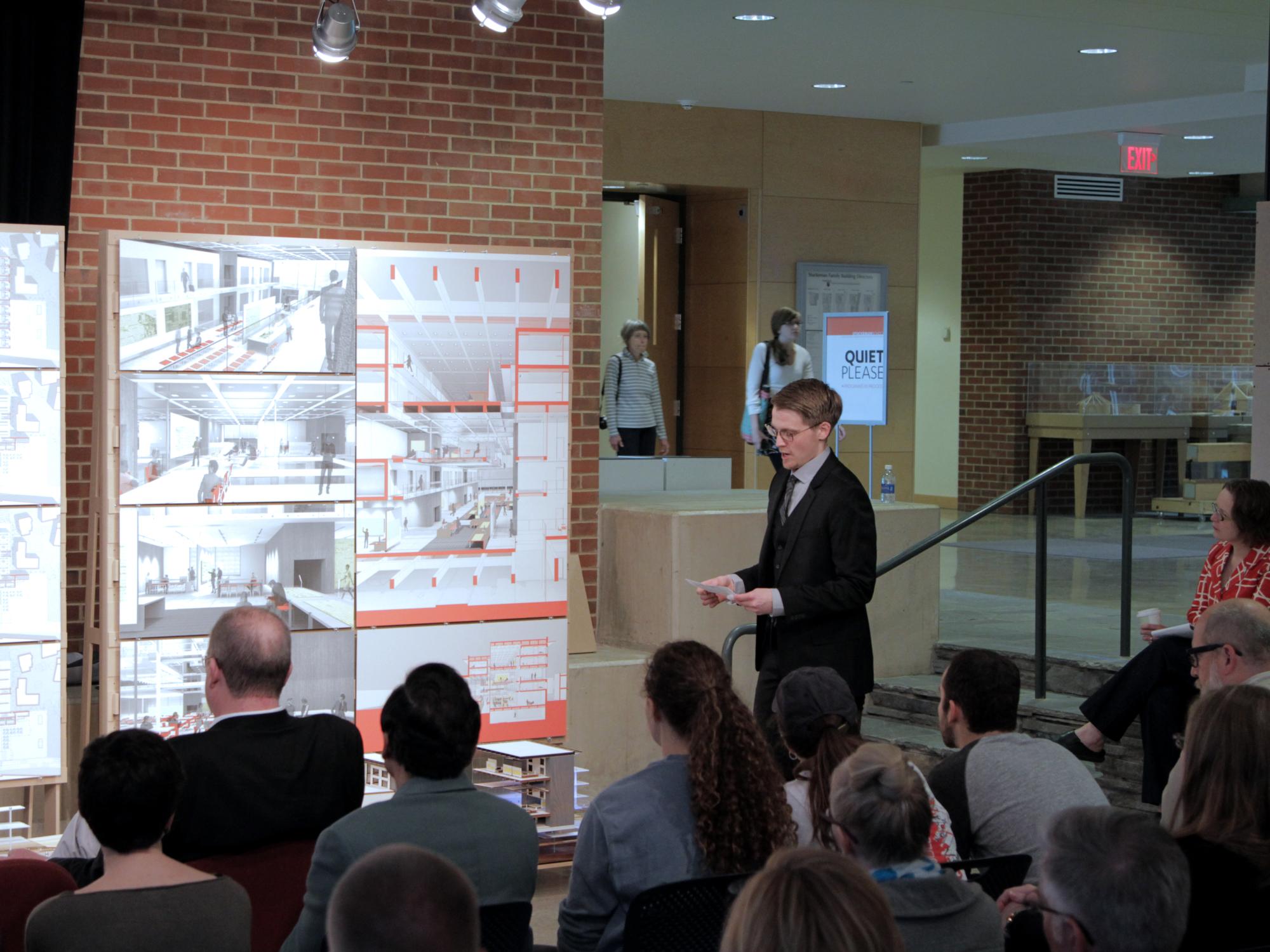 Dustin Julius giving his Kossman presentation