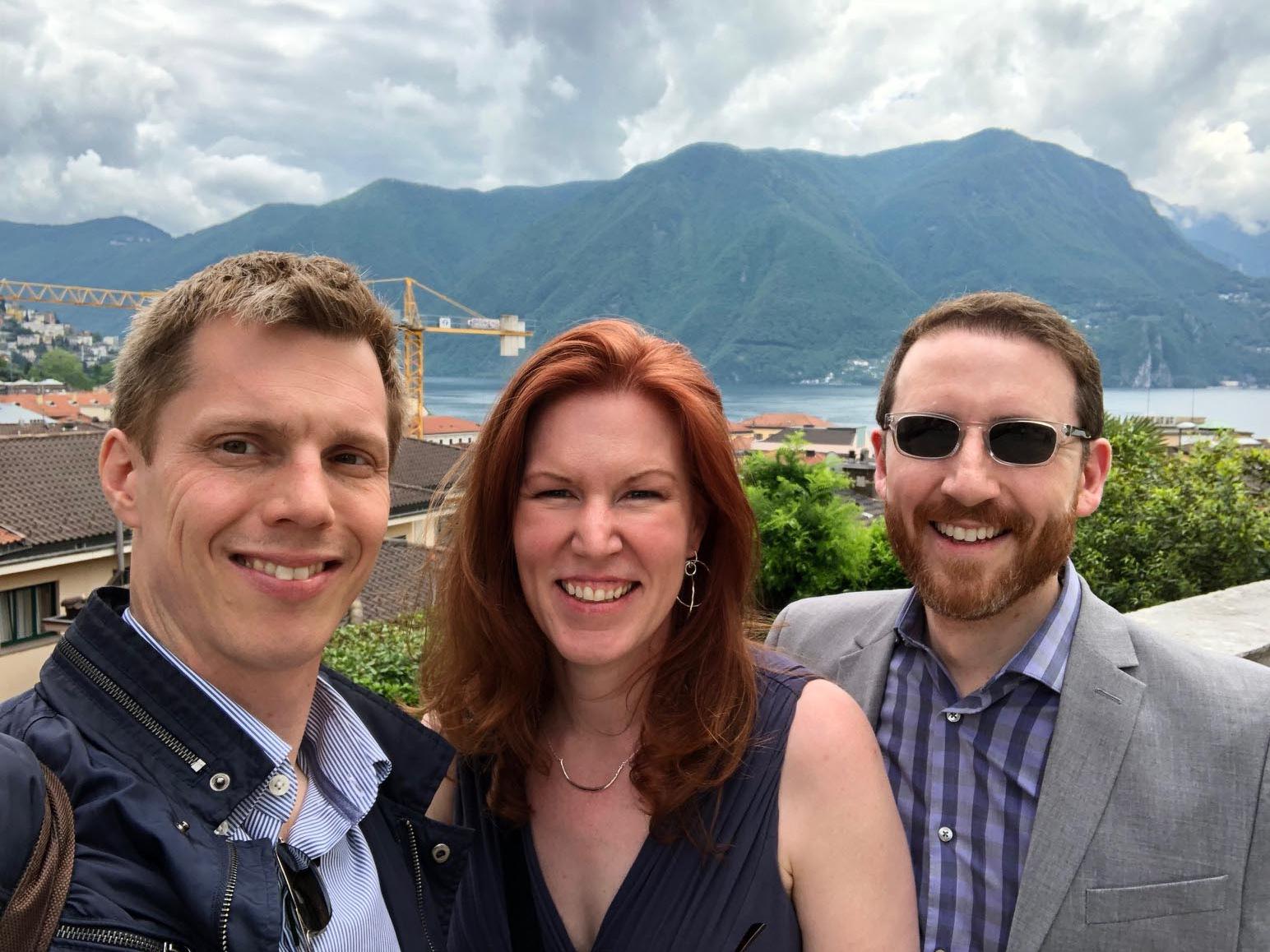 Patrick Tunno, Lori Miraldi and Peter Miraldi in Lugano, Switzerland