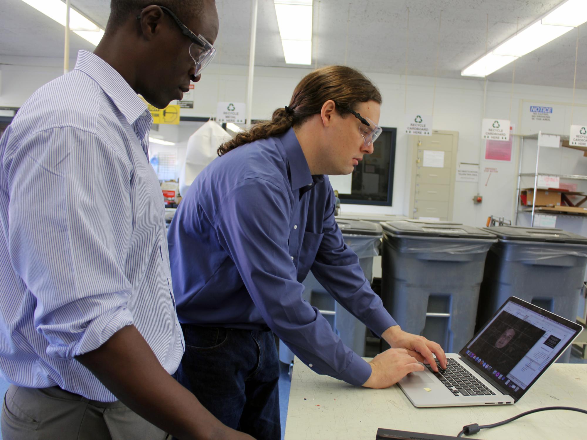 NSF National Robotics Initiative Co-Investigator Timothy Brick sets up the facial detection system for real-time effect quantification.