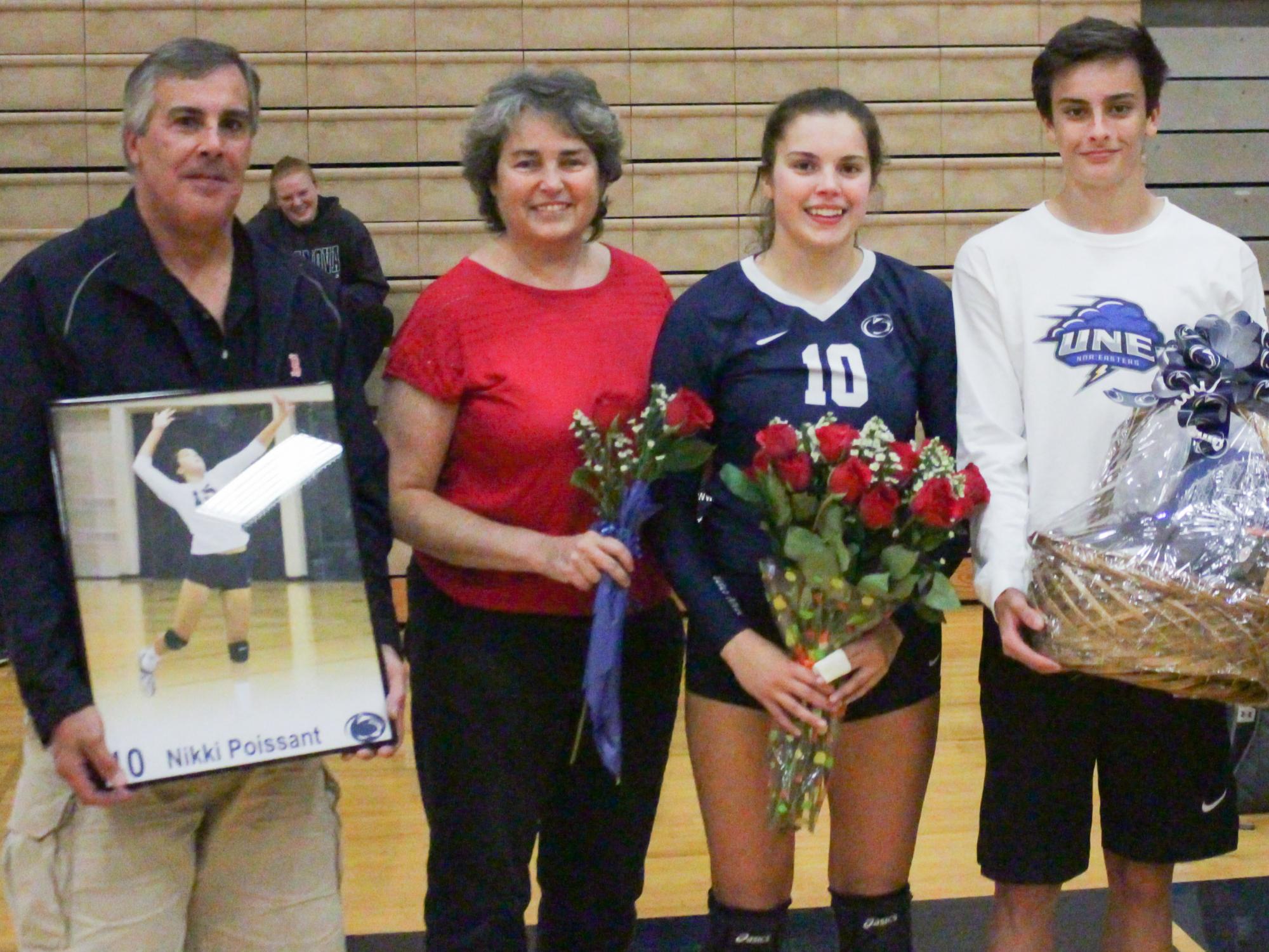 Nikki Poissant’s with her family at Penn State Brandywine senior night. 